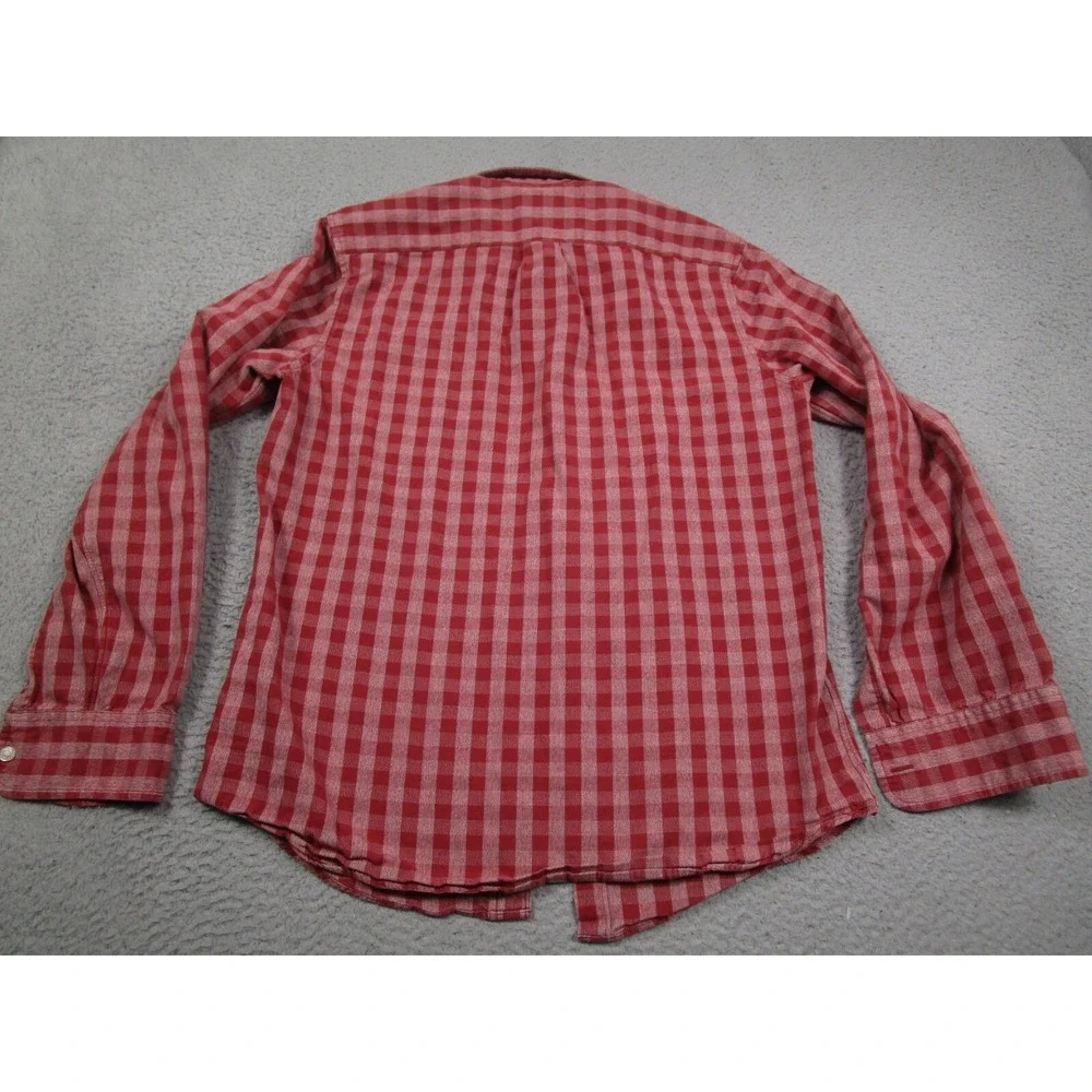 J Crew Shirt Mens Medium Red Checked Slim Fit Jaspe Button Up Long Sleeve Preppy